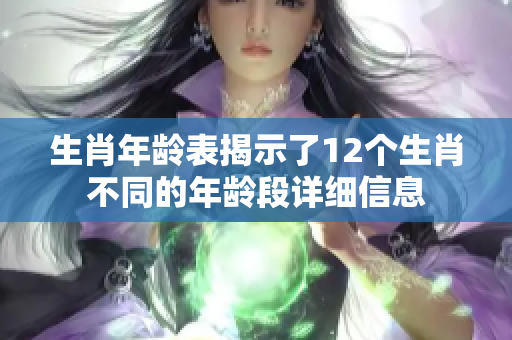 生肖年龄表揭示了12个生肖不同的年龄段详细信息